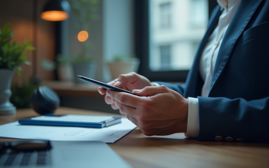 Person paying using a smartphone