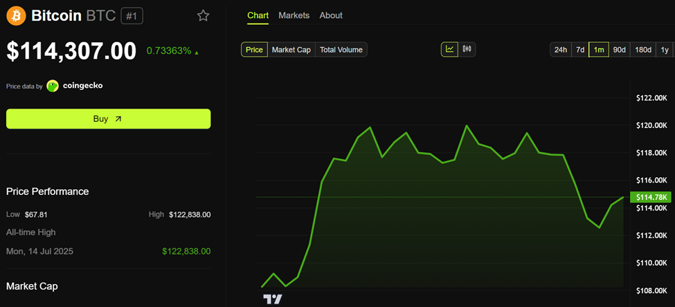 Bitcoin (BTC) Price Performance