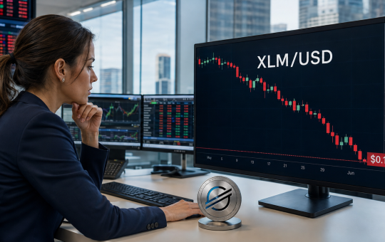 Stellar’s XLM token slides below key moving averages