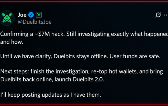 Crypto Casino Duelbits Hit With $7M Hack, Taken Offline