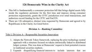 Final CLARITY Act Packs 126 Changes Requested by Senate Democrats