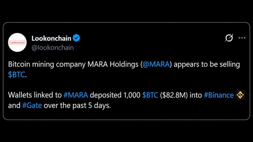 MARA Ships $83 Million in Bitcoin to Exchanges as Its Stock Sinks 45%
